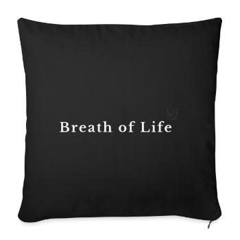 Breath of Life Christian Design – Gen 2:7 - Sofa pillowcase 17,3'' x 17,3'' (45 x 45 cm) - black - Front