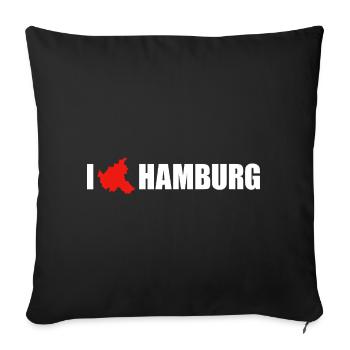I love Hamburg - Sofakissenbezug 45 x 45 cm - Schwarz - Vorne