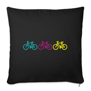 three bikes - Sofakissenbezug 45 x 45 cm - Schwarz - Vorne