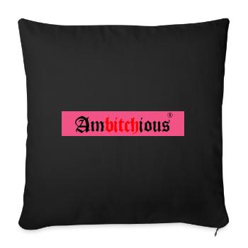 Powerful Woman Logo with Bold Writing - Sofa pillowcase 17,3'' x 17,3'' (45 x 45 cm) - black - Front