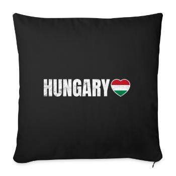 Hungary - Sofa pillowcase 17,3'' x 17,3'' (45 x 45 cm) - black - Front