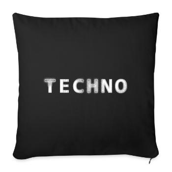Futuristischer Cyberpunk Schriftzug Techno - Sofakissenbezug 45 x 45 cm - Schwarz - Vorne