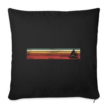 Voilier Voilier Sailor Vintage Retro - Housse de coussin décorative 45 x 45 cm - noir - Devant