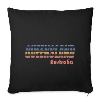 QUEENSLAND - Australia - Sofa pillowcase 17,3'' x 17,3'' (45 x 45 cm) - black - Front