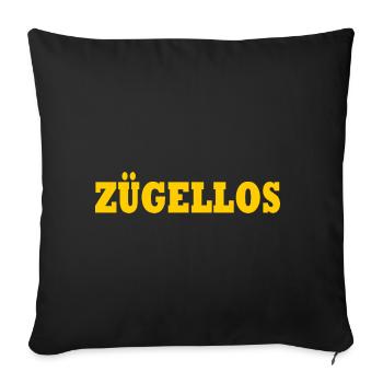 zügellos - Sofakissenbezug 45 x 45 cm - Schwarz - Vorne