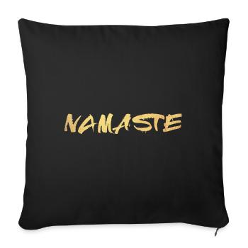 Yoga Namaste Gold Handwriting Deluxe Meditation om - Sofa pillowcase 17,3'' x 17,3'' (45 x 45 cm) - black - Front