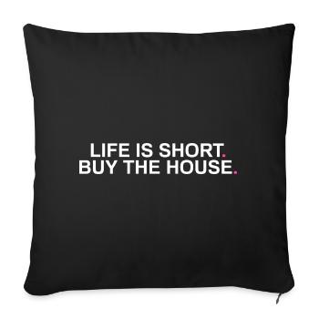 La vie est courte Agent immobilier drôle Agent immobilier - Housse de coussin décorative 45 x 45 cm - noir - Devant