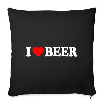 J’adore la bière - Housse de coussin décorative 45 x 45 cm - noir - Devant