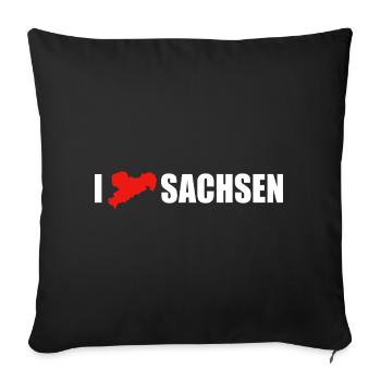 I love Sachsen - Sofakissenbezug 45 x 45 cm - Schwarz - Vorne