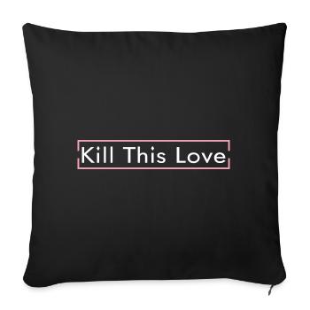 blackpink Pop Love - Housse de coussin décorative 45 x 45 cm - noir - Devant