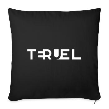 TERUEL – Aragon – Spain - Sofa pillowcase 17,3'' x 17,3'' (45 x 45 cm) - black - Front