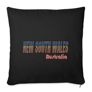 NEW SOUTH WALES - Australia - Sofa pillowcase 17,3'' x 17,3'' (45 x 45 cm) - black - Front