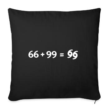 66 + 99 white - Sofa pillowcase 17,3'' x 17,3'' (45 x 45 cm) - black - Front