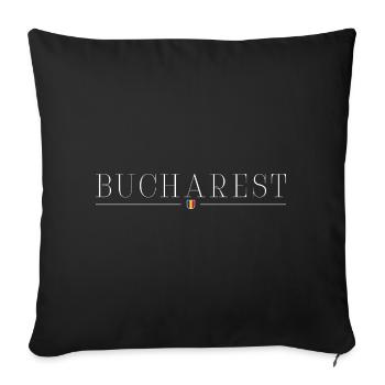 Bukarest: Eleganz, Geschichte, Urbaner Stil - Sofakissenbezug 45 x 45 cm - Schwarz - Vorne