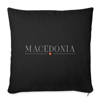 Mazedonien T-Shirt: Kulturelle Vielfalt - Sofakissenbezug 45 x 45 cm - Schwarz - Vorne