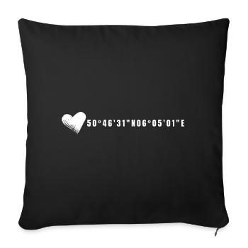 Aachen Heart Coordinates - Sofa pillowcase 17,3'' x 17,3'' (45 x 45 cm) - black - Front