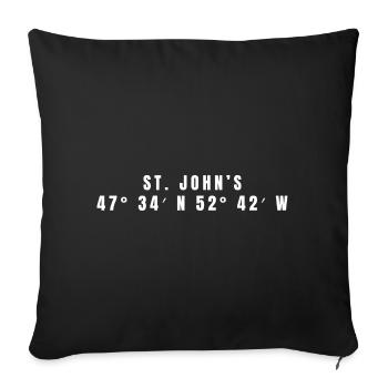 St. John's Canada Coordinates - Sofa pillowcase 17,3'' x 17,3'' (45 x 45 cm) - black - Front