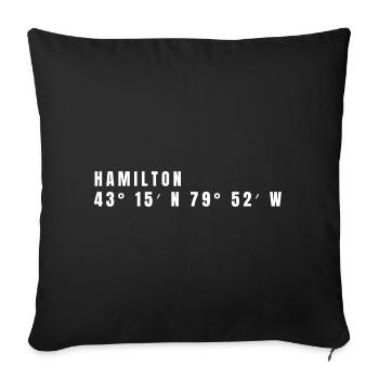 Coordonnées Hamilton, Canada - Housse de coussin décorative 45 x 45 cm - noir - Devant