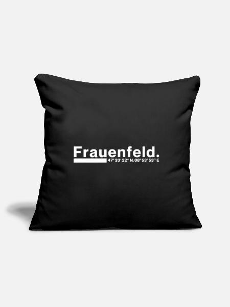 Frauenfeld Koordinaten Thurgau Thurgauer - Sofakissenbezug 45 x 45 cm - Schwarz - Vorne