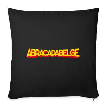 ABRAKADABELGISCH – BELGIEN - Sofakissenbezug 45 x 45 cm - Schwarz - Vorne