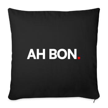 AH WELL | Minimalist humor expression - Sofa pillowcase 17,3'' x 17,3'' (45 x 45 cm) - black - Front