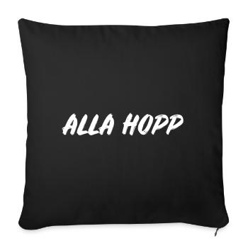 Alla Hopp – Pfälzer Dialekt Spruch - Sofakissenbezug 45 x 45 cm - Schwarz - Vorne