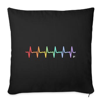 Rainbow heartbeat - Sofa pillowcase 17,3'' x 17,3'' (45 x 45 cm) - black - Front