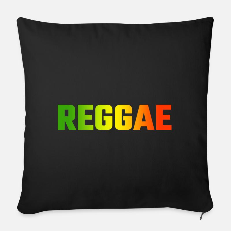 reggae - Housse de coussin décorative 45 x 45 cm - noir