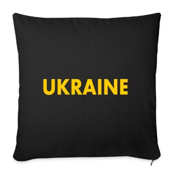 Ukraine - Housse de coussin décorative 45 x 45 cm - noir - Devant