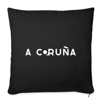 A CORUÑA (La Coruña) – Coruña – Spanien - Sofakissenbezug 45 x 45 cm - Schwarz - Vorne