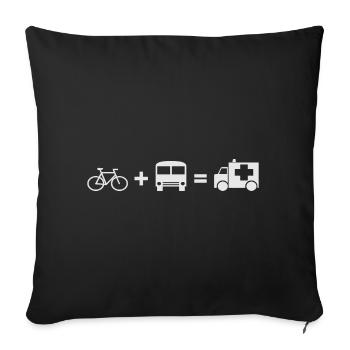 Icon Unfall mit dem Fahrrad - Sofakissenbezug 45 x 45 cm - Schwarz - Vorne