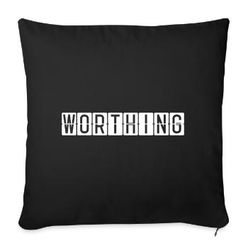 Worthing Airport Sign - Sofa pillowcase 17,3'' x 17,3'' (45 x 45 cm) - black - Front