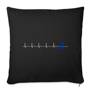 ECG Pulse and Blue Spider Motif - Sofa pillowcase 17,3'' x 17,3'' (45 x 45 cm) - black - Front
