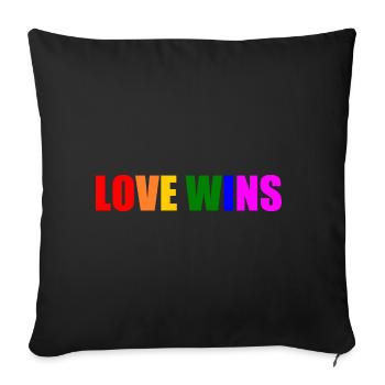 Love wins - Sofa pillowcase 17,3'' x 17,3'' (45 x 45 cm) - black - Front