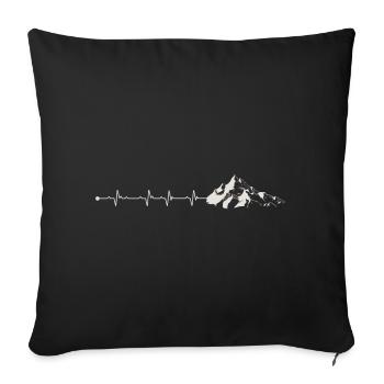 Mountain Pulse Adventure Tee - Sofa pillowcase 17,3'' x 17,3'' (45 x 45 cm) - black - Front
