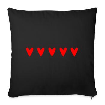 VALENTINE'S DAY. Bachelorette party. I LOVE YOU. I LOVE YOU. LOVE - Sofa pillowcase 17,3'' x 17,3'' (45 x 45 cm) - black - Front