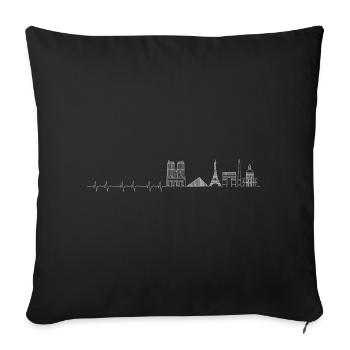 City Skyline Heartbeat Line Art - Sofa pillowcase 17,3'' x 17,3'' (45 x 45 cm) - black - Front