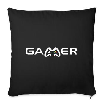 Joueur - Housse de coussin décorative 45 x 45 cm - noir - Devant