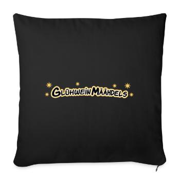 Glühwein Mädels Weihnachtsmarkt - Sofakissenbezug 45 x 45 cm - Schwarz - Vorne