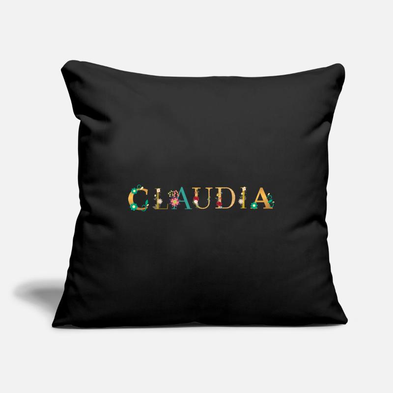 Le nom de CLAUDIA est fleuri Housse de coussin décorative 45 x 45 cm