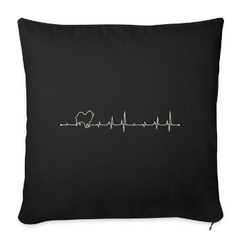 Heartbeat American eskimo dog - Sofa pillowcase 17,3'' x 17,3'' (45 x 45 cm) - black - Front
