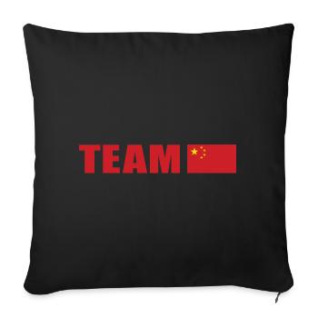 Support-Team China - Sofakissenbezug 45 x 45 cm - Schwarz - Vorne