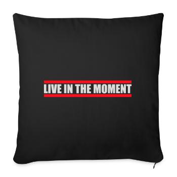 Vivre dans l’instant Pleine conscience de la présence - Housse de coussin décorative 45 x 45 cm - noir - Devant
