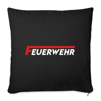 Feuerwehr Flammenlogo Rot Weiß - Sofakissenbezug 45 x 45 cm - Schwarz - Vorne