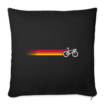 Sunset Stripes Bike Silhouette - Sofa pillowcase 17,3'' x 17,3'' (45 x 45 cm) - black - Front