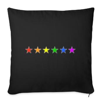 Star Rainbow Colors - Sofa pillowcase 17,3'' x 17,3'' (45 x 45 cm) - black - Front