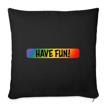 arc-en-ciel amusez-vous - Housse de coussin décorative 45 x 45 cm - noir - Devant