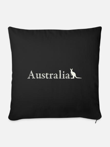 Australia - Kangaroo - Sofakissenbezug 45 x 45 cm - Schwarz