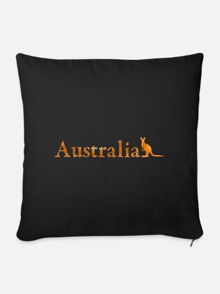 Australia - Kangaroo - Sofakissenbezug 45 x 45 cm - Schwarz