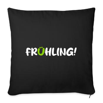 Frühling Saison Camping coole Quotes Comic Gesicht - Sofakissenbezug 45 x 45 cm - Schwarz - Vorne